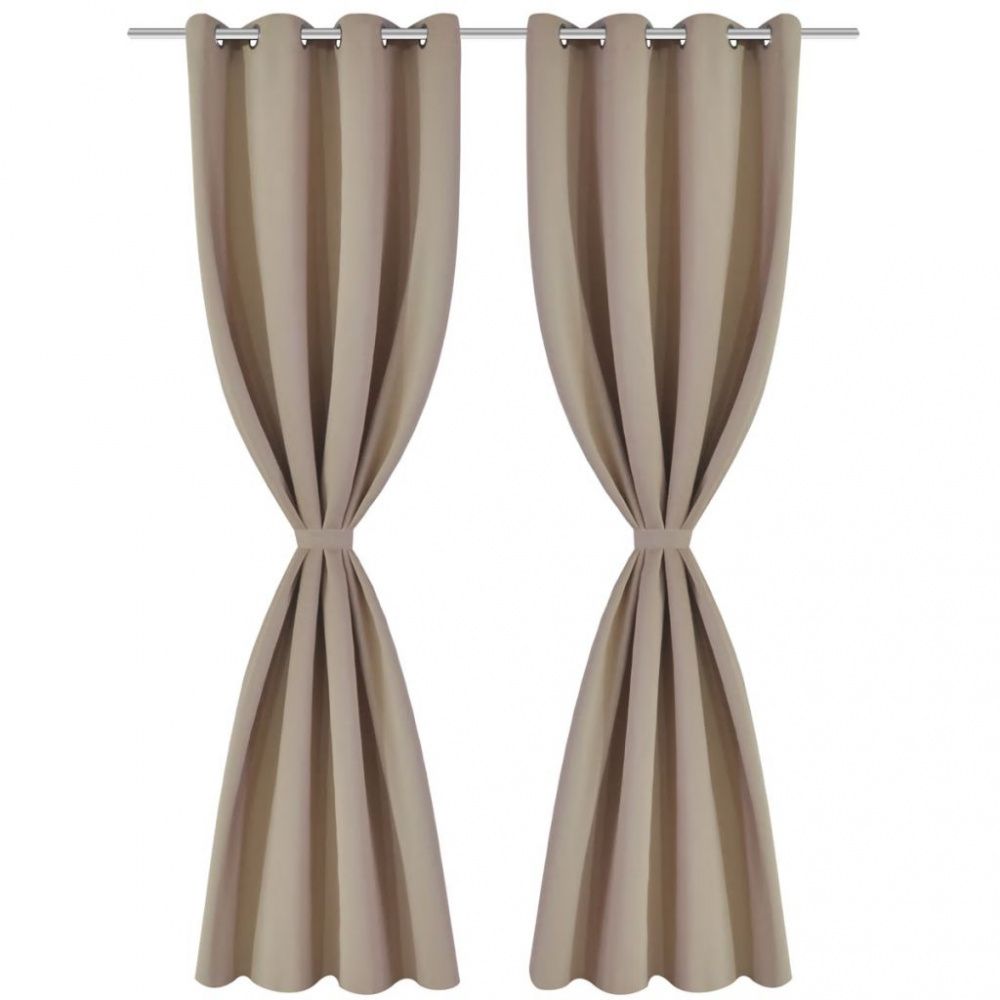 Lystett gardin med metallmaljer 270x245 cm - krem