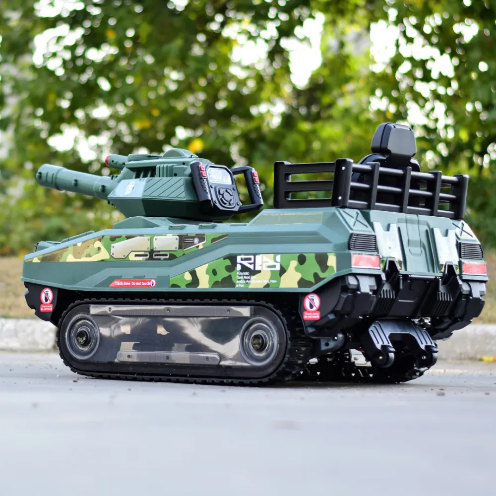 Elektrisk tank for barn 12 V med fjernkontroll og kanontårn