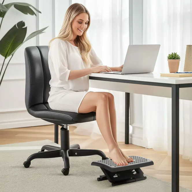 Hovedbilde Ergonomisk fotstøtte med massasjeruller - justerbar