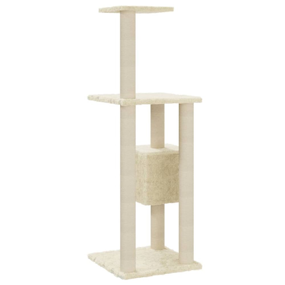 Kloretre med klorestolper i sisal 104 cm - kremhvit