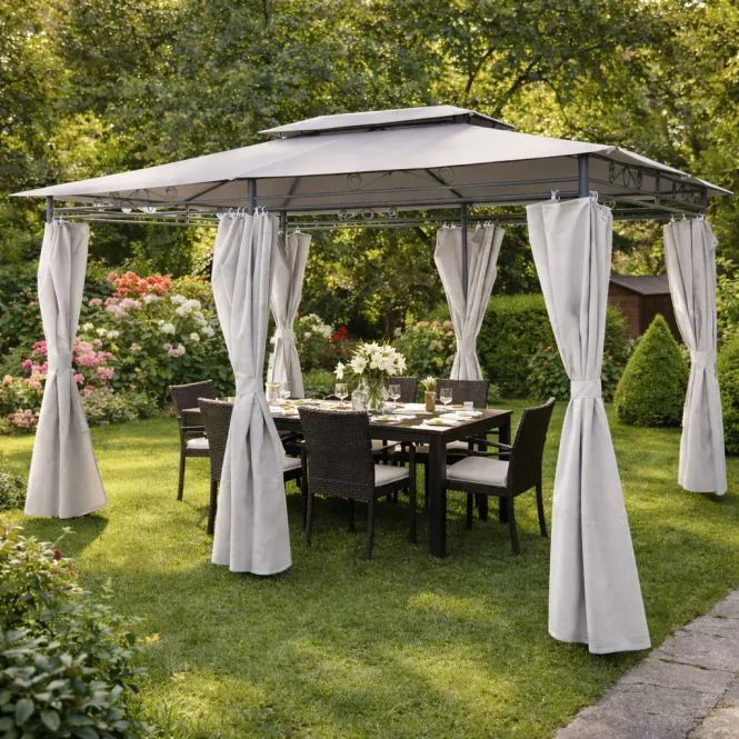 Hovedbilde Hagepaviljong GardenLine – grå 3 x 4 m