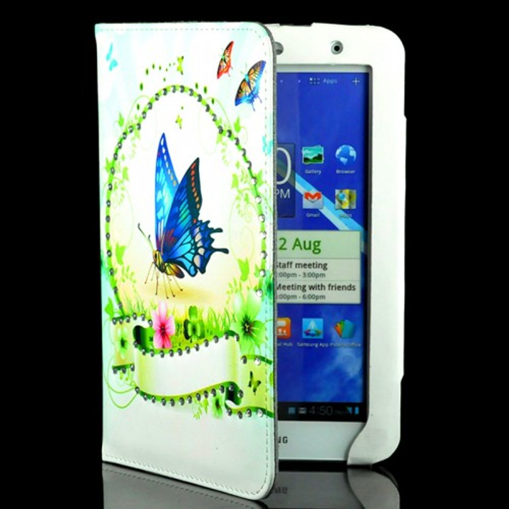 Nydelig Sommerfugl etui leather case for Samsung Galaxy tab 2 7