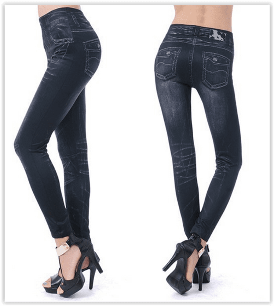 Stenvaskede Slim Leggings / tights - onesize - sort