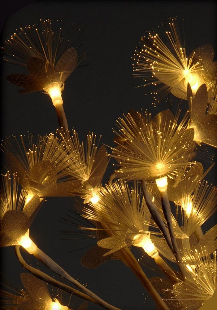 Blomster tre med fiber optisk lys