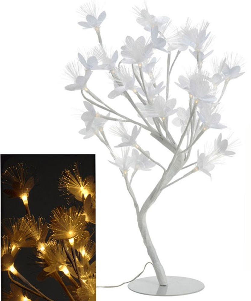 Blomster tre med fiber optisk lys