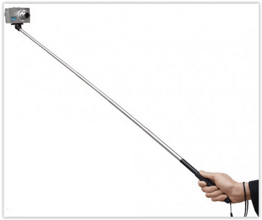 Selfie Teleskop stativ til mobiltelefon og kompaktkamera