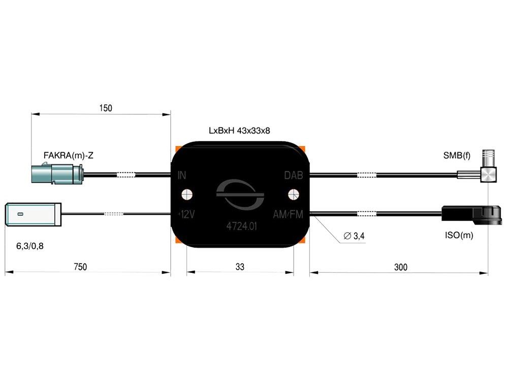 Antennesystem - Lar deg benytte original antenne også til DAB+