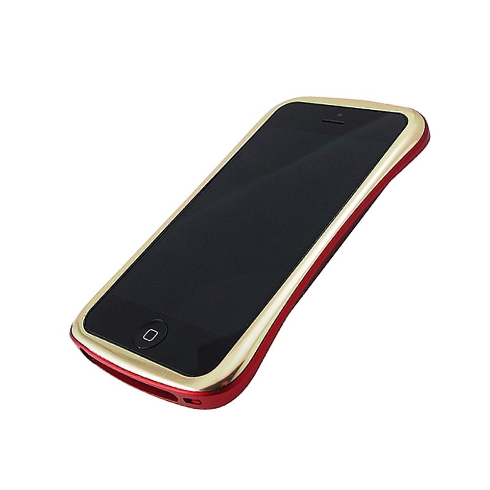 DRACO Elegance Aluminium Bumper – Iphone 5/5S Gold/red