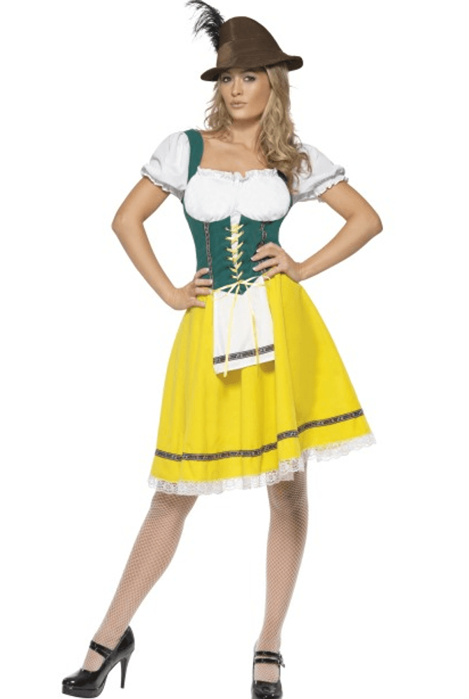 Utstilling - Oktoberfest damekostyme - gul XL