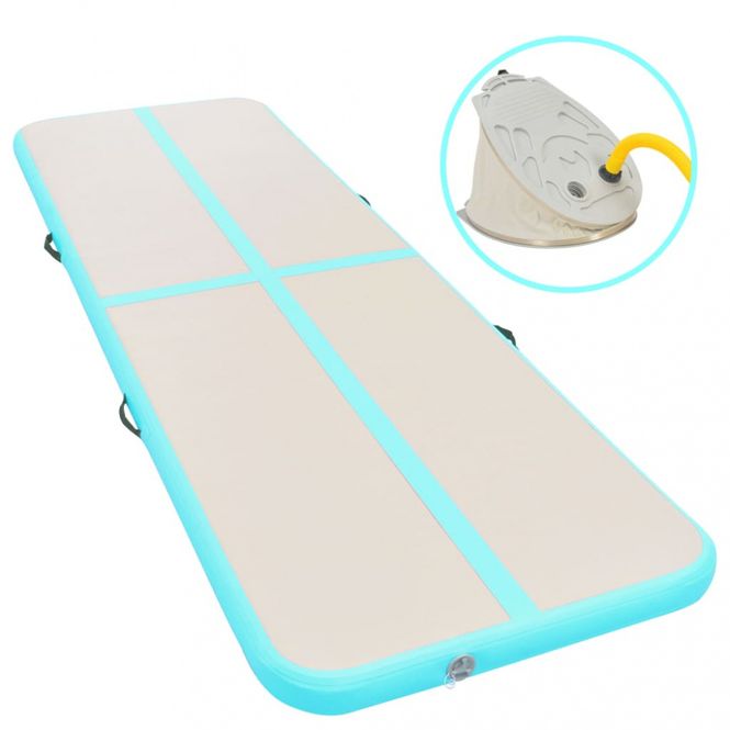 Hovedbilde Oppblåsbar gymnastikkmatte 800x100x10 cm PVC - grønn