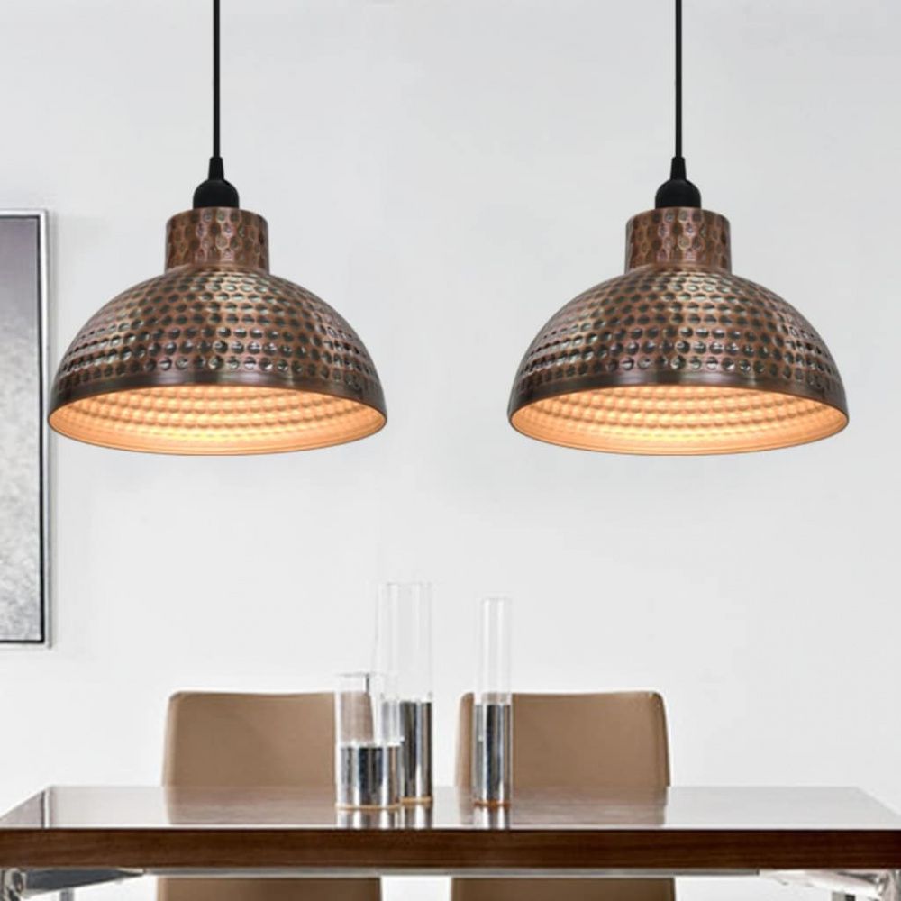 Taklamper 2 stk halvkuleformet kobberfarget