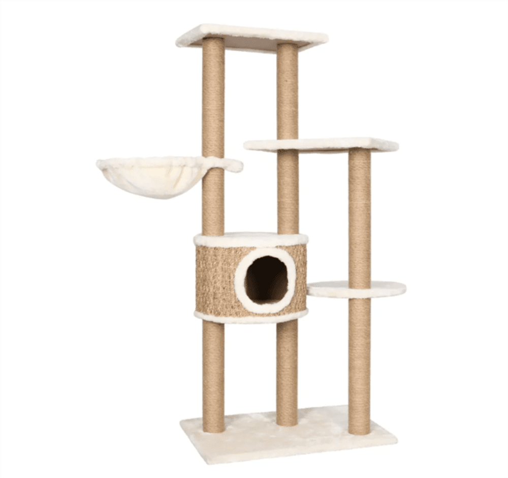 Kattetre med klorestolpe 126 cm - sjøgress