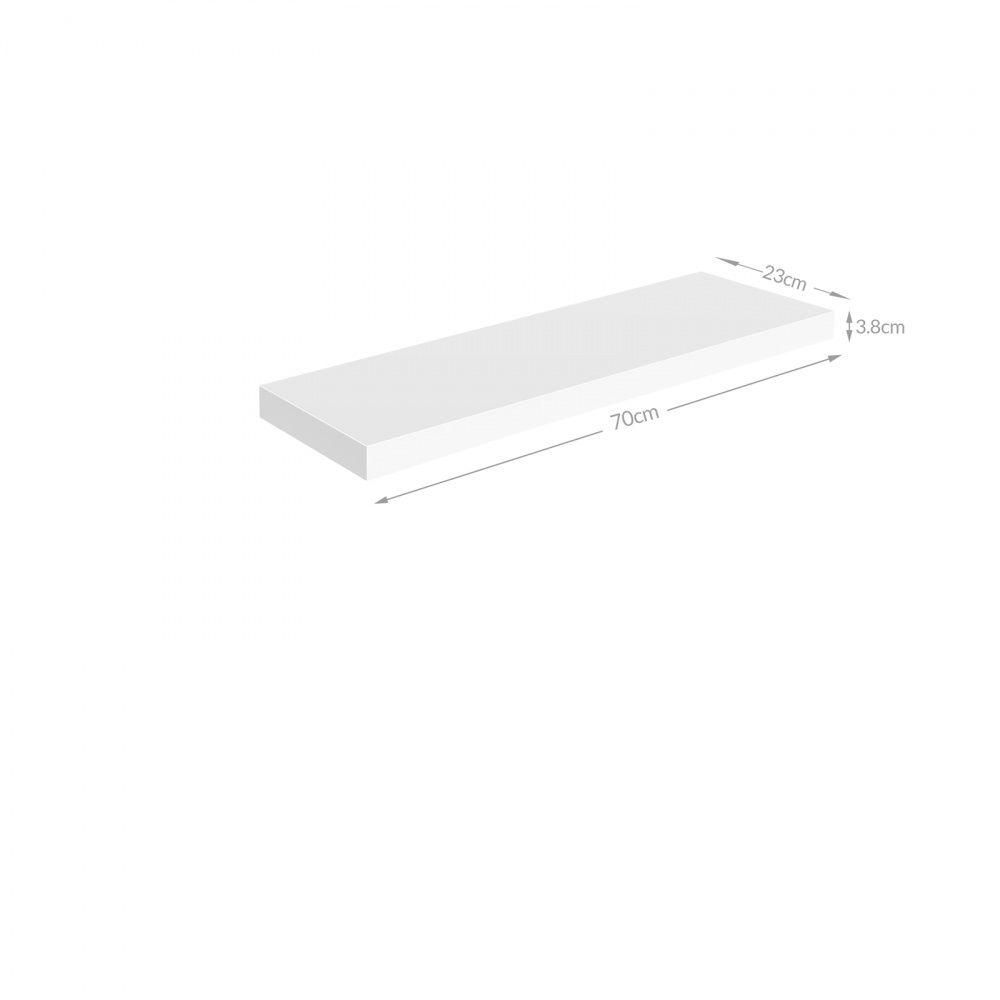 Vegghylle 70 cm - høyglans hvit