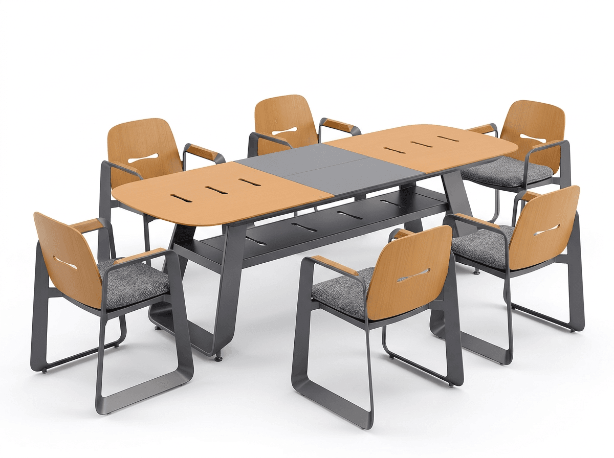 Hagemøbelsett THOMPSON - uttrekkbart bord aluminium