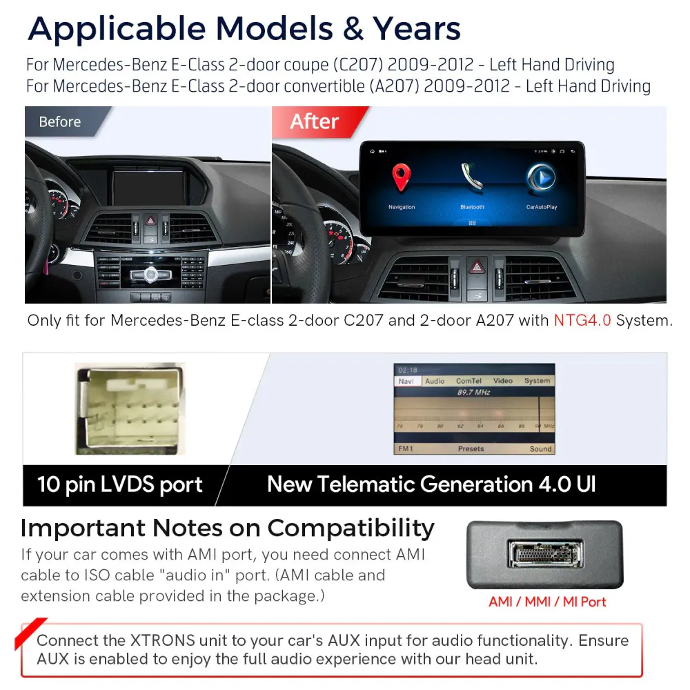 Mercedes | C207 | A207 | bilstereo | DAB+ | Android 13