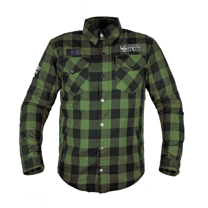Hovedbilde MC-skjorte W-TEC Black Heart Rattlesneak Grønn/Svart Rutete