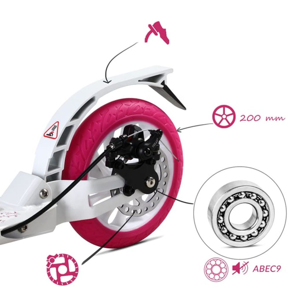 Sparkesykkel Mandala Hvit/Rosa
