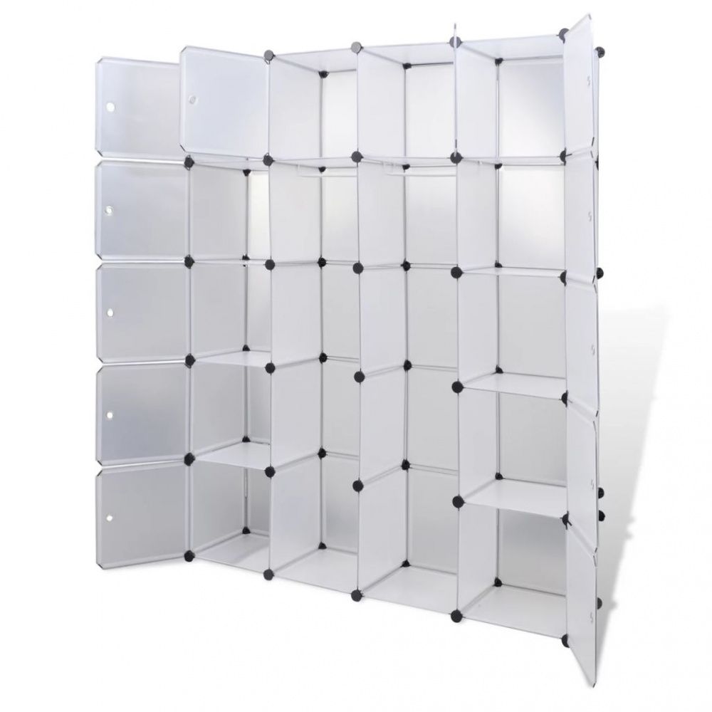 Modulært skap med 14 deler, hvit 37 x 146 x 180,5 cm