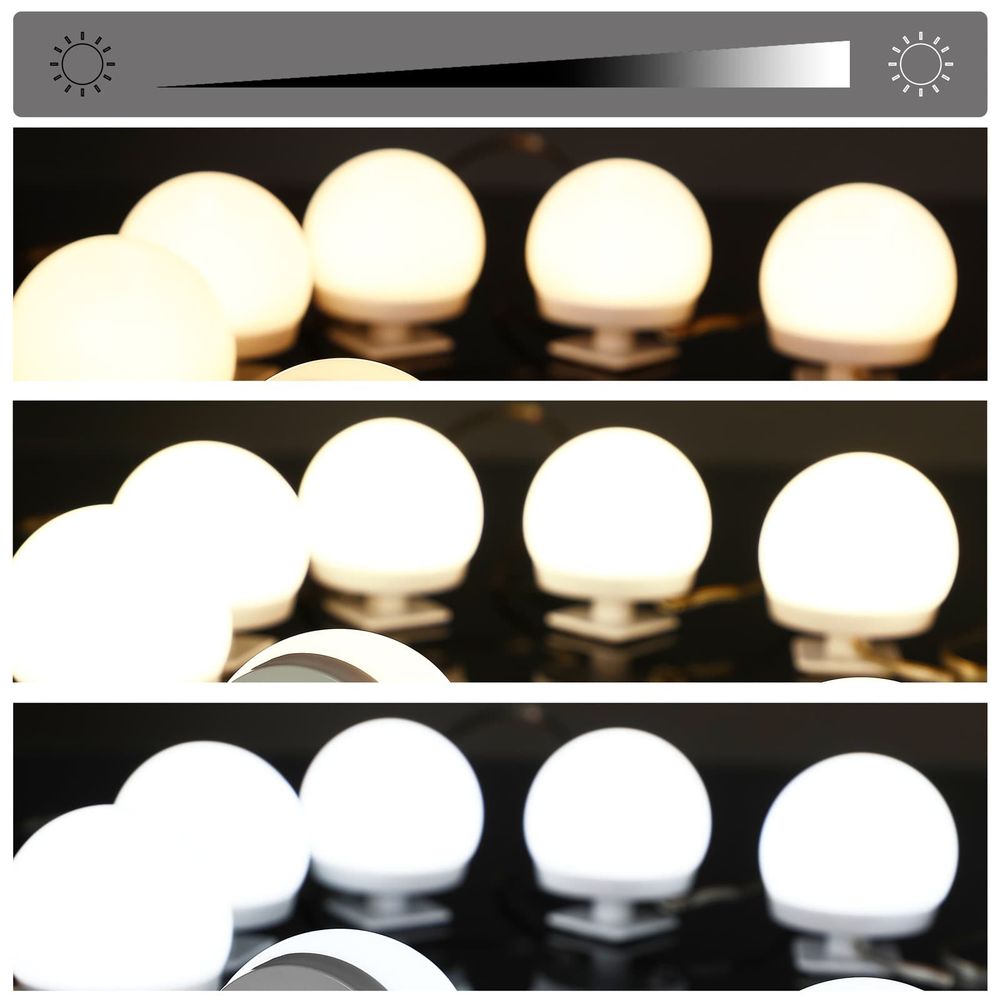 Sminkebord Lucia med LED-lys og sensor - 140x110x40cm