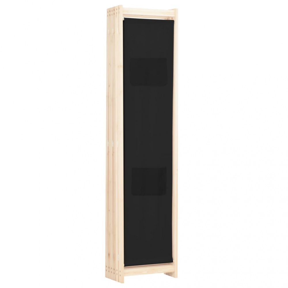 Romdeler 6 paneler 240x170x4 cm - sort stoff