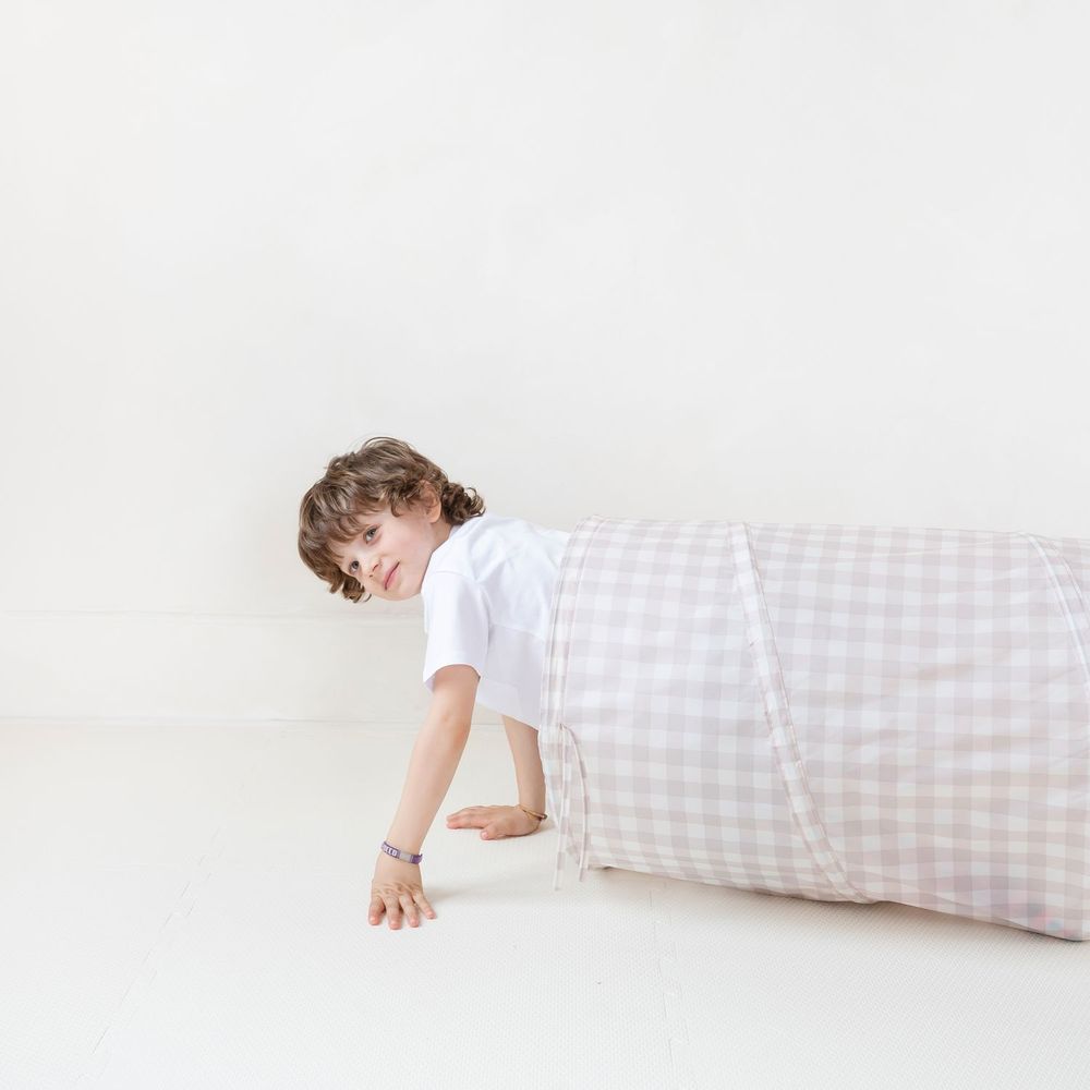 3 Sprouts leketunnel Gingham - beige