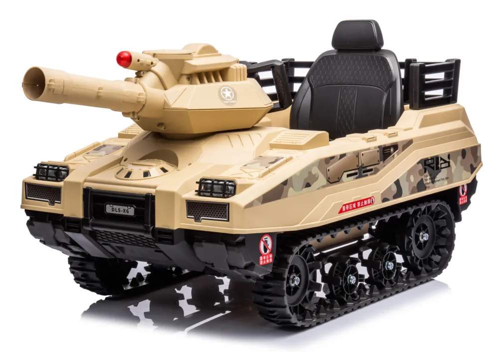 Elektrisk tank for barn 12 V med fjernkontroll og kanontårn