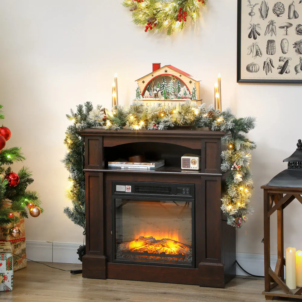 Julegirlander med 50 LED-lys og timer - 183 cm