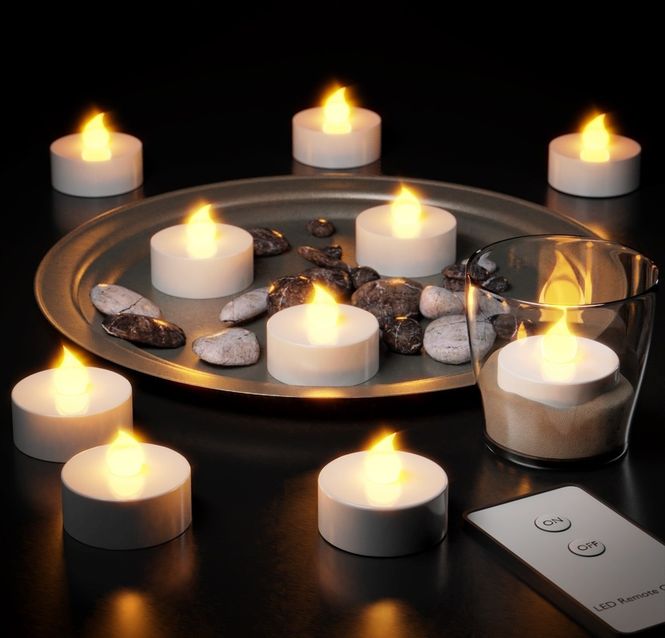 Hovedbilde 30 stk Led telys/m fjernkontroll