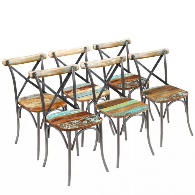 Hovedbilde Spisestoler i gjenbrukt tre 51x52x84 cm - 6 stk