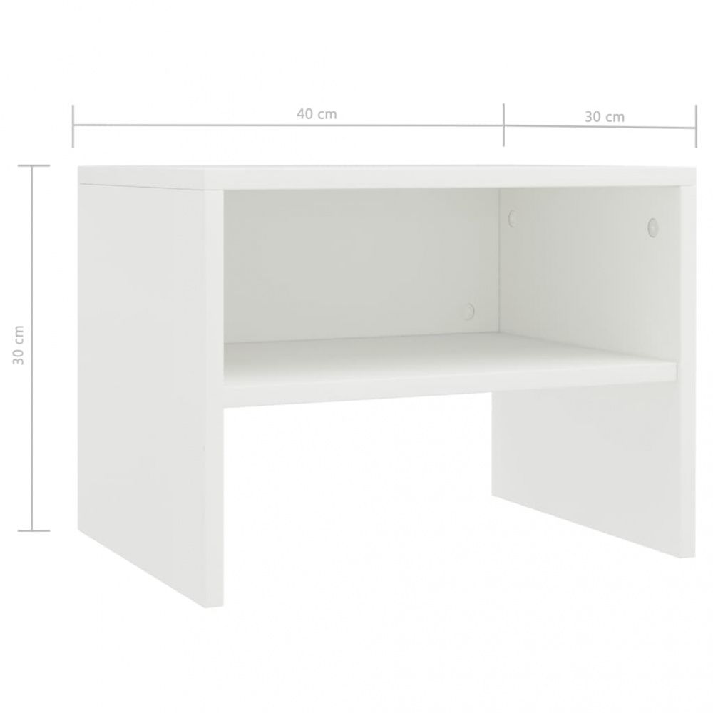 Nattbord 40x30x30 cm sponplate - Hvit