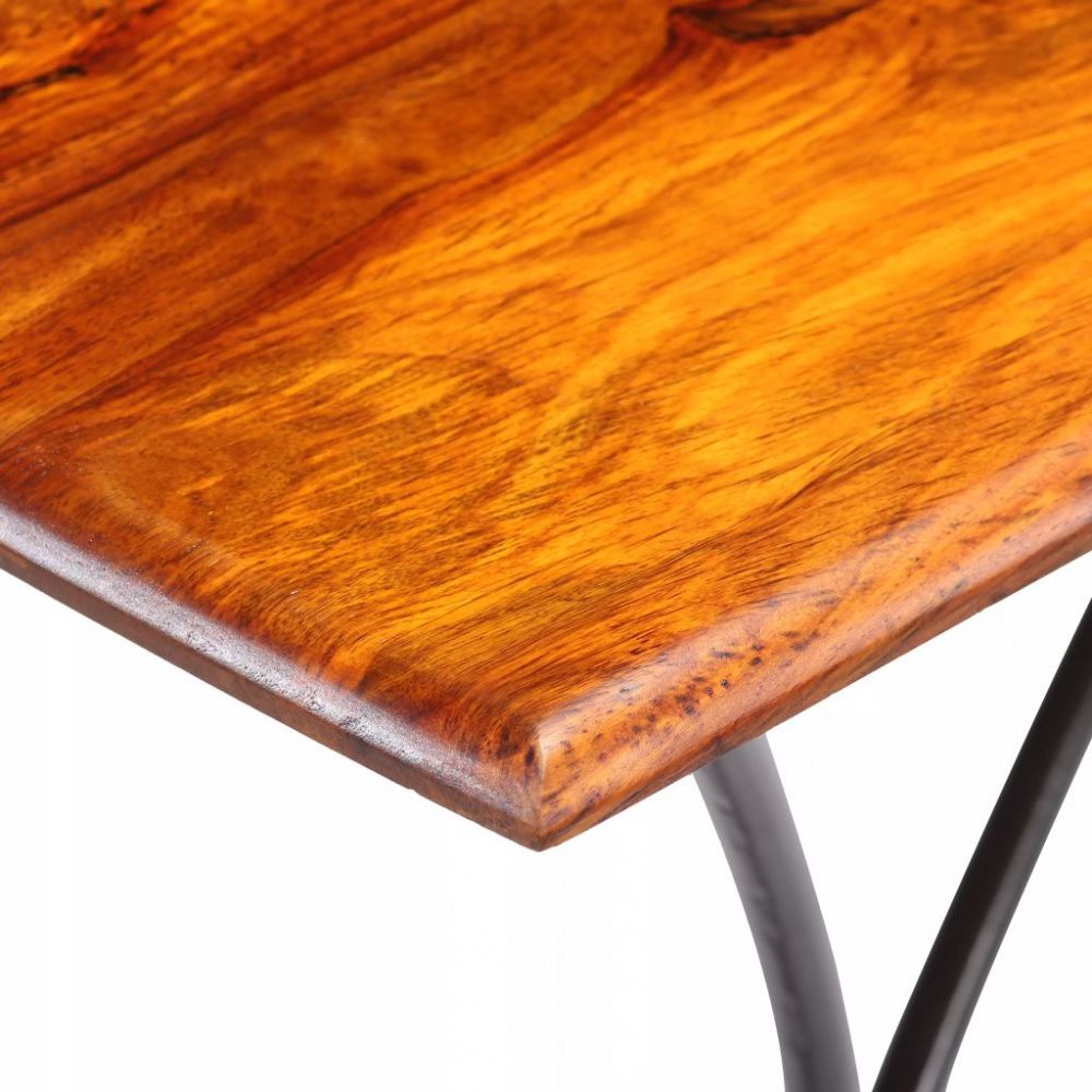 Salongbord med kurvede ben heltre indisk rosentre - 110x60x