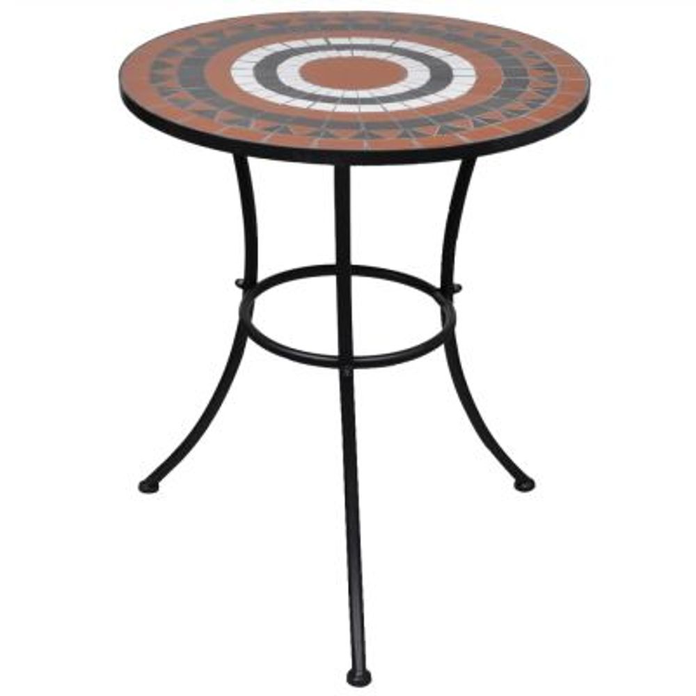 Bistrobord terrakotta og hvitt 60 cm mosaikk
