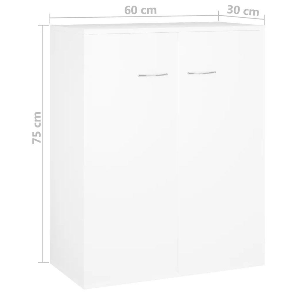 Skjenk hvit 60x30x75 cm sponplate