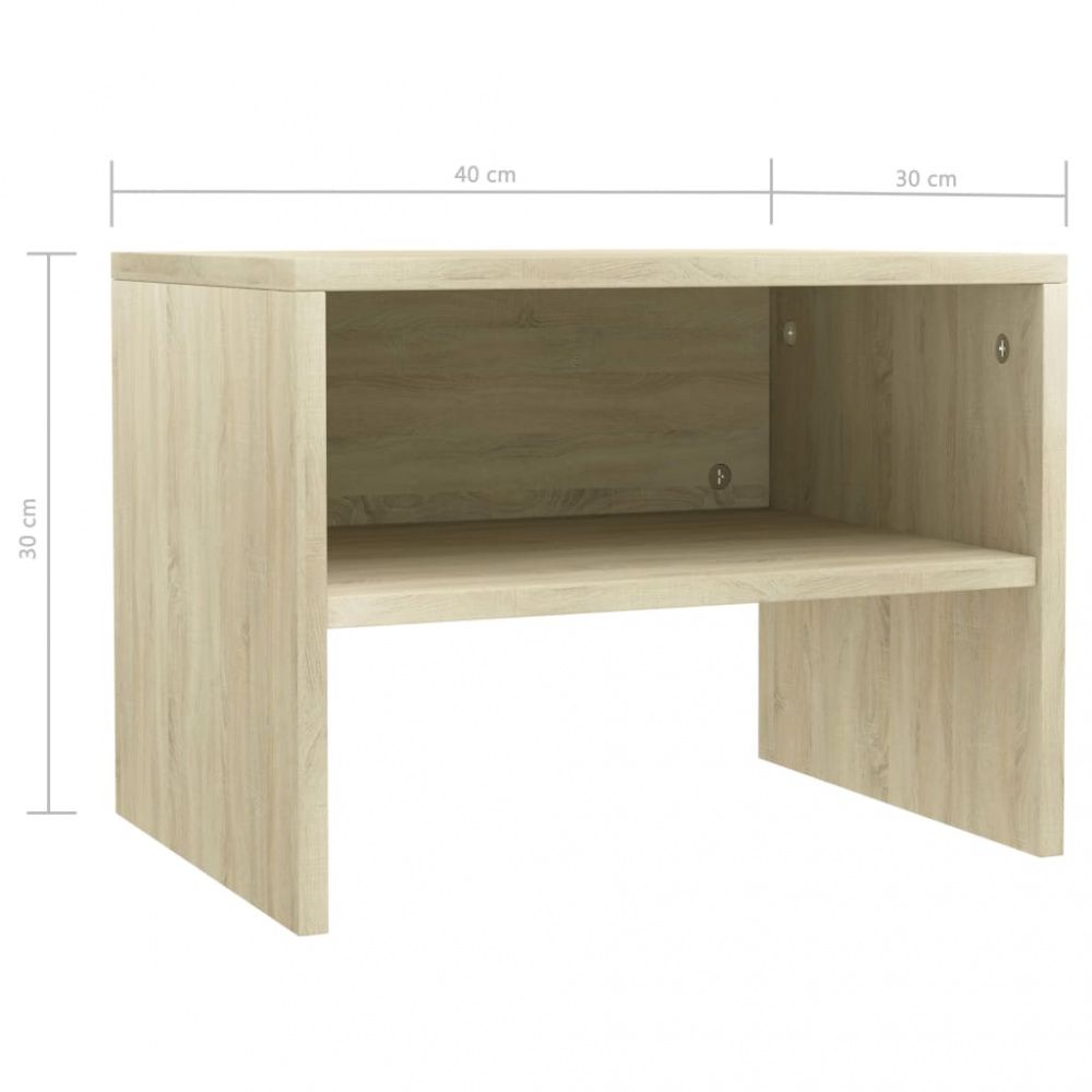 Nattbord 40x30x30 cm sponplate 2 stk - Sonoma eik