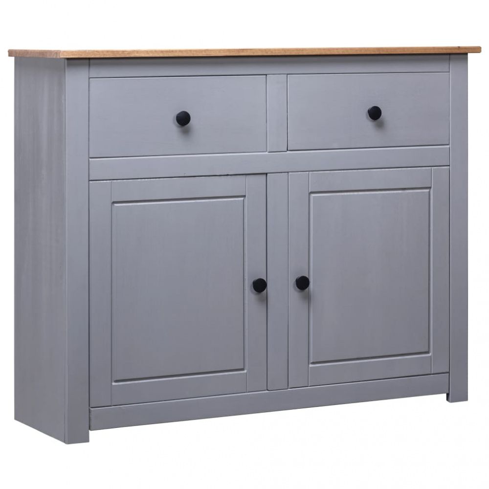Skjenk 93x40x80 cm Massivt furu Panama Range grå