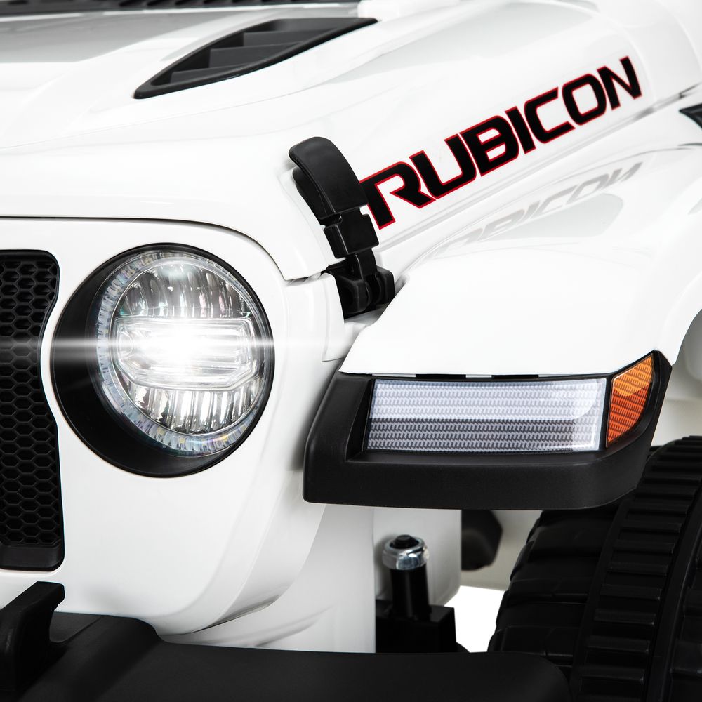 Elbil for barn Jeep Wrangler Rubicon - hvit/sort