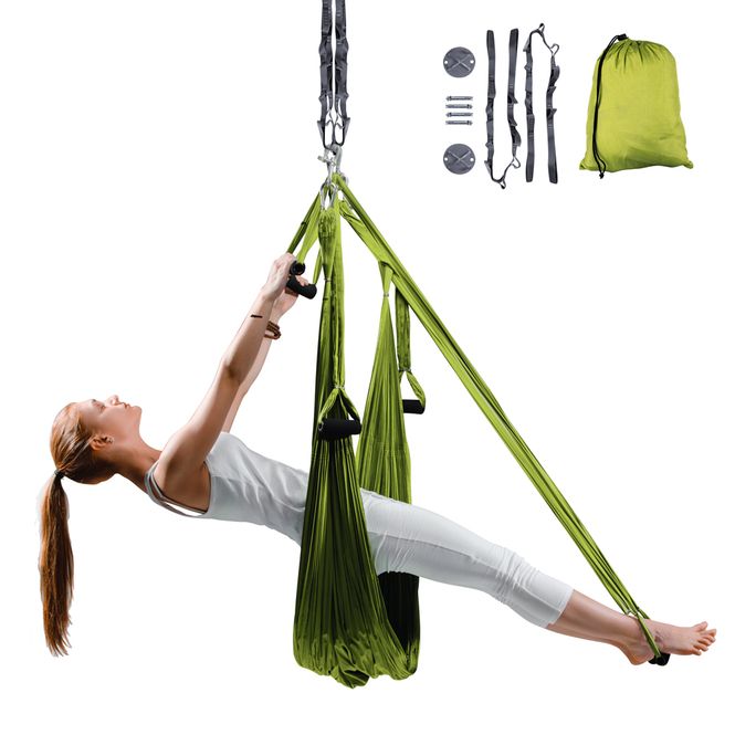 Hovedbilde Anti-Gravity Yoga hammock - grønn - med fester