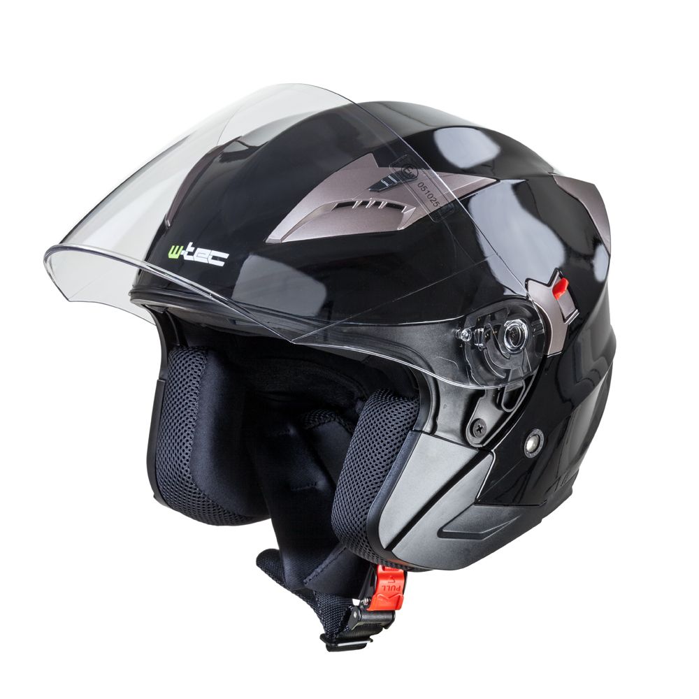 Åpen MC-hjelm W-TEC Putta - sort-bronse