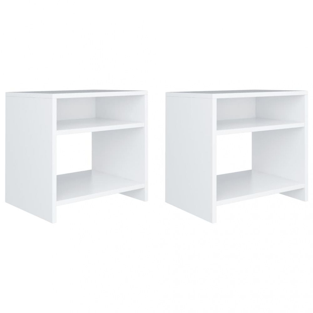 Nattbord 40x30x40 cm sponplate 2 stk - Hvit