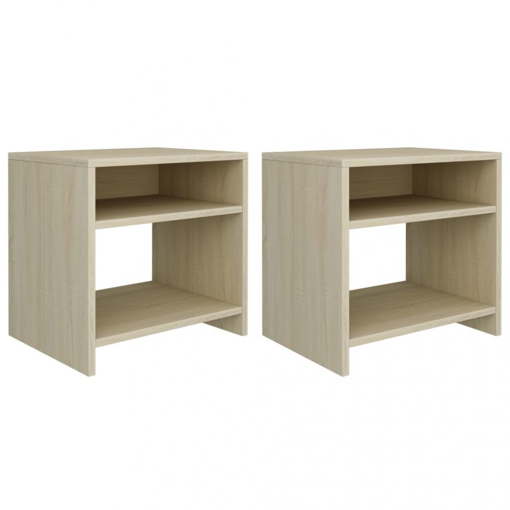 Nattbord 40x30x40 cm sponplate 2 stk - Sonoma eik