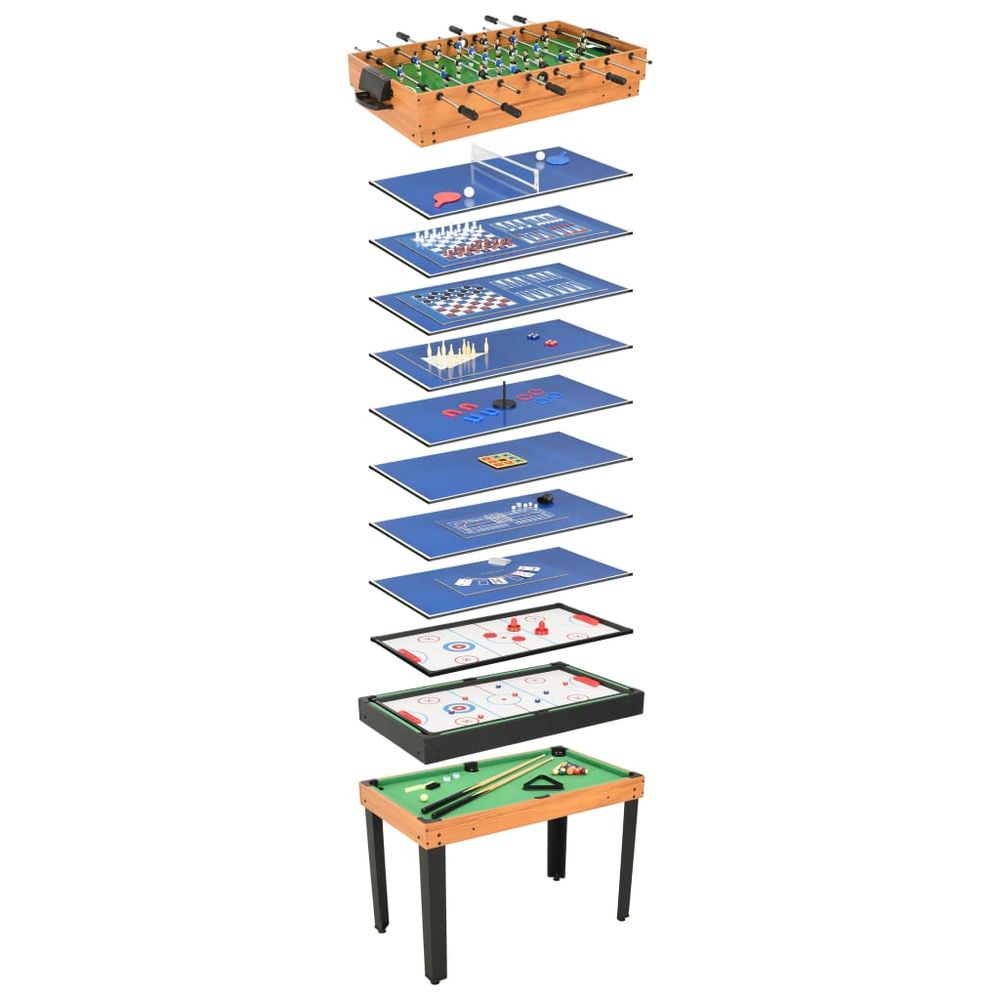 Multi-spillbord 15-i-1 121x61x82 cm - lønnetre