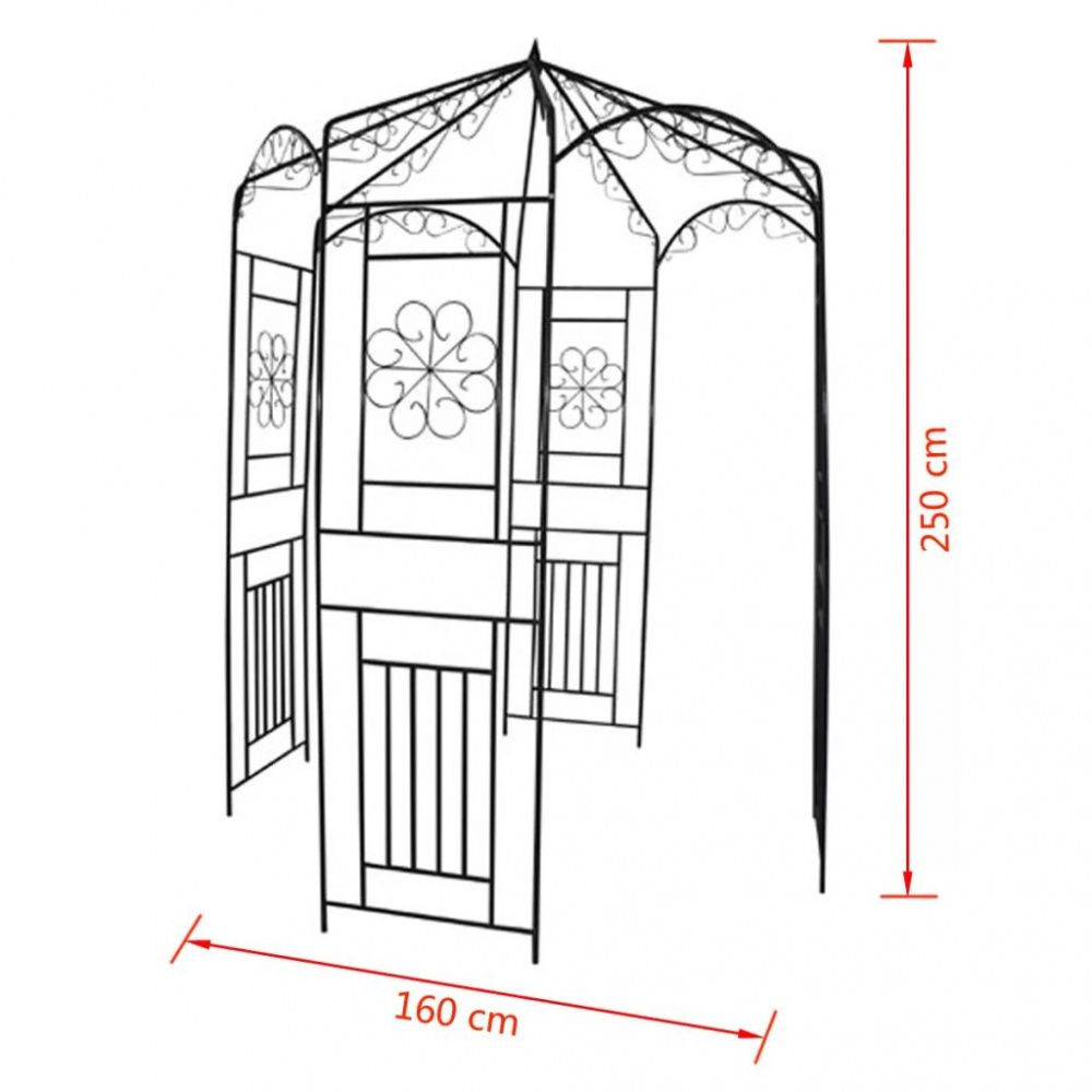 Hagebue 250 cm sort