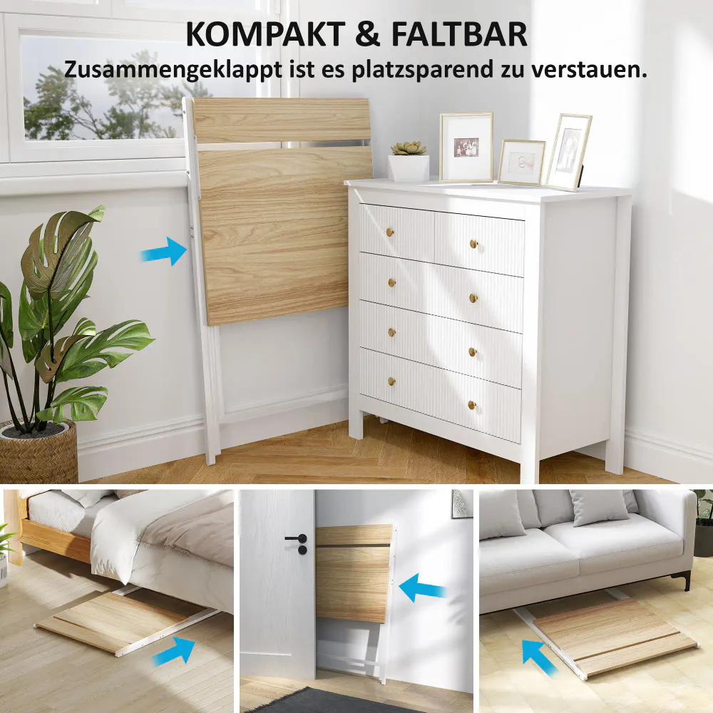 Sammenleggbart skrivebord / PC-bord med skjermhylle