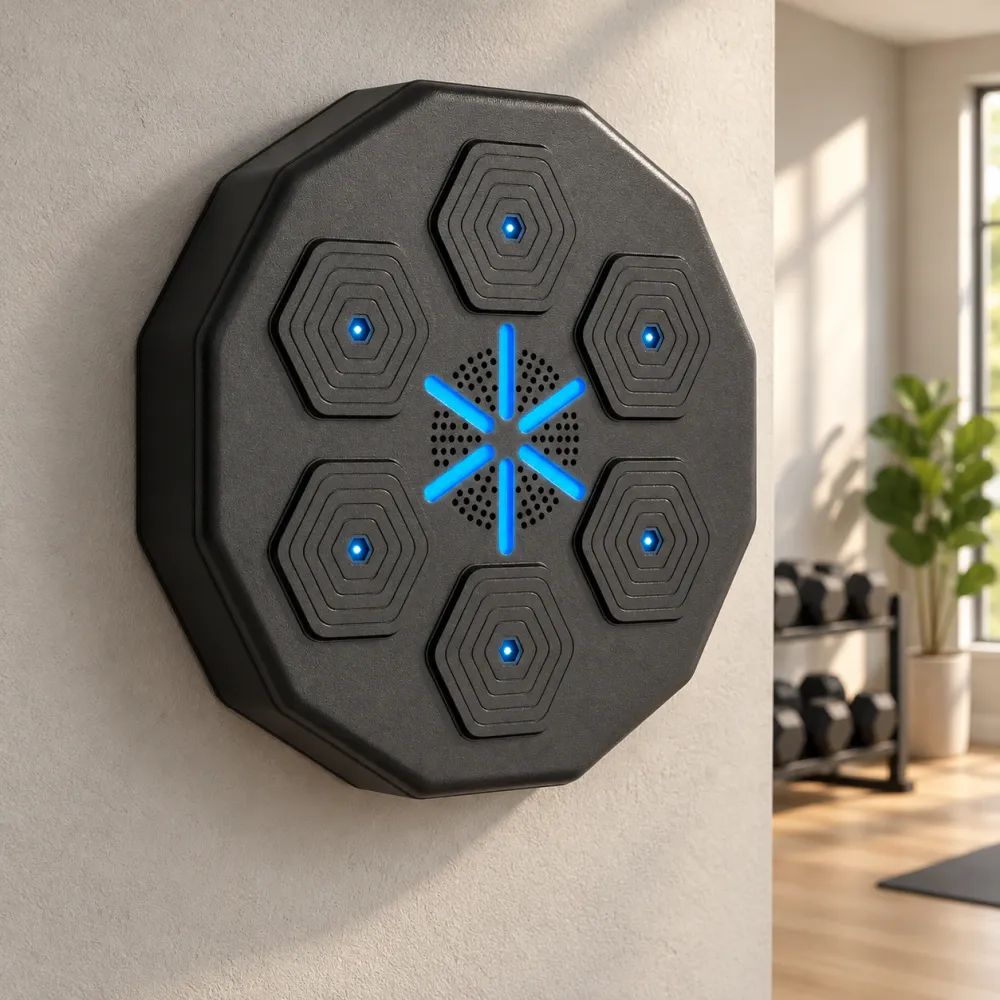 Boksetrener med bluetooth, musikk og lys – svart