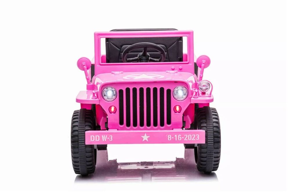 Willys Jeep elektrisk barnebil 12v - rosa