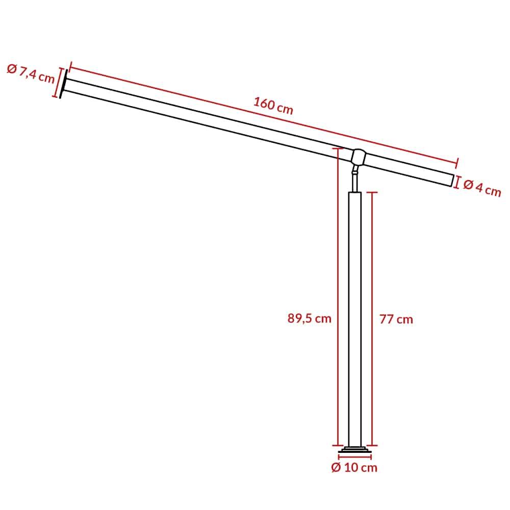 Entre rekkverk i edelstål 160cm