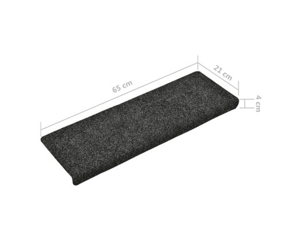 Selvklebende trappematter 10 stk 65x25 cm nålestempel - grå 