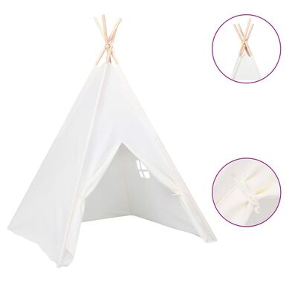 Tipi-telt for barn med pose hvit