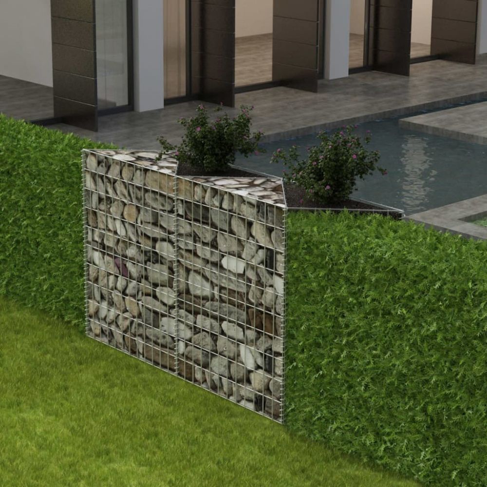 Gabionkurv/plantekasse stål - 120x30x100 cm