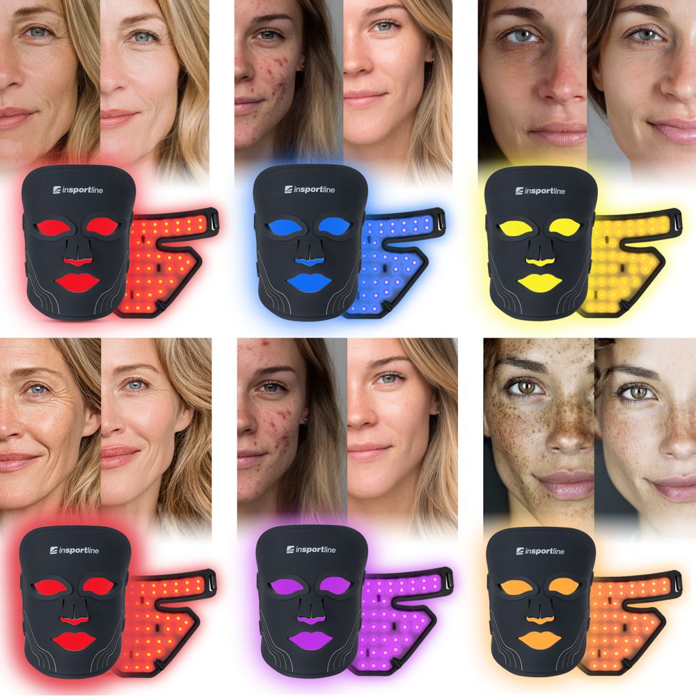 LED Lysterapimaske med Hals- og Dekolletémaske inSPORTline Radora
